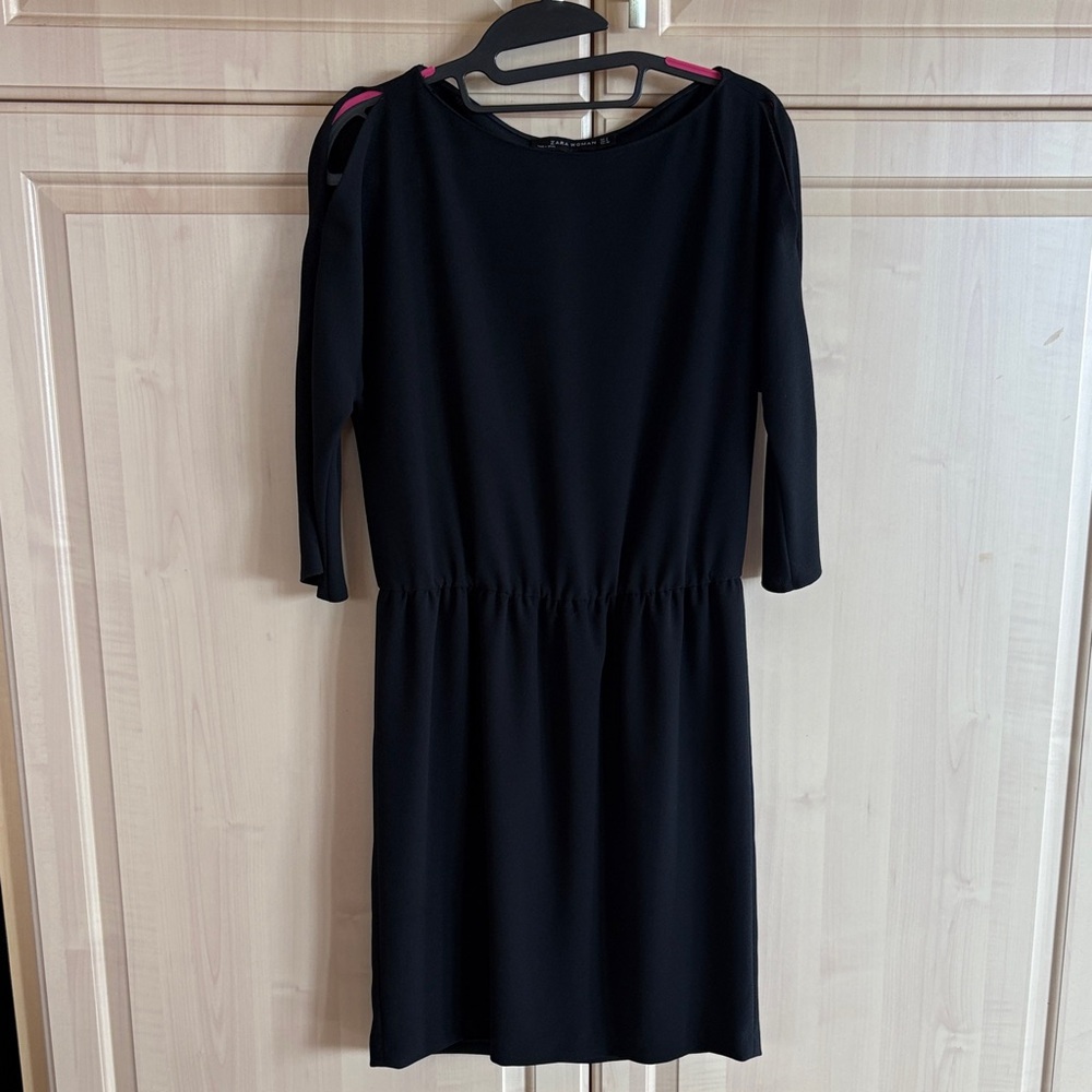 Zara Elegant Black 3/4 Sleeve Dress